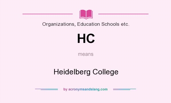 What does HC mean? It stands for Heidelberg College
