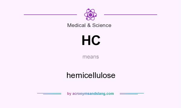 What does HC mean? It stands for hemicellulose