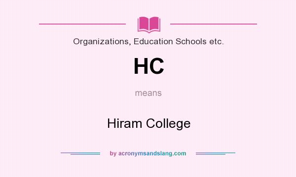 What does HC mean? It stands for Hiram College