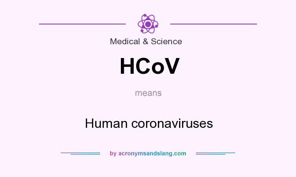 What does HCoV mean? It stands for Human coronaviruses