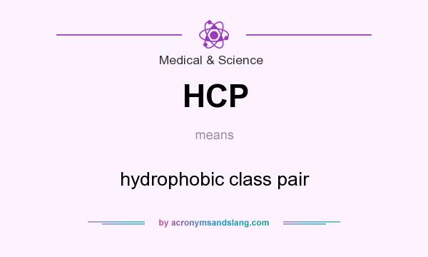What does HCP mean? It stands for hydrophobic class pair