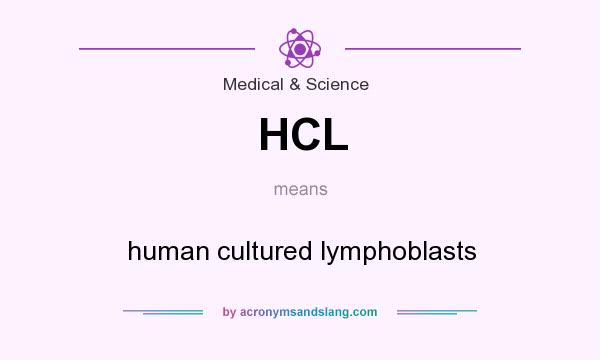 What does HCL mean? It stands for human cultured lymphoblasts