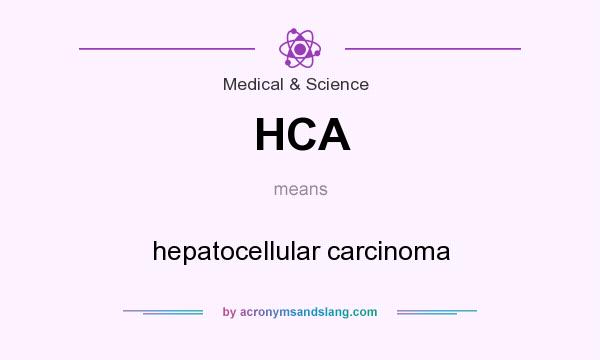 What does HCA mean? It stands for hepatocellular carcinoma