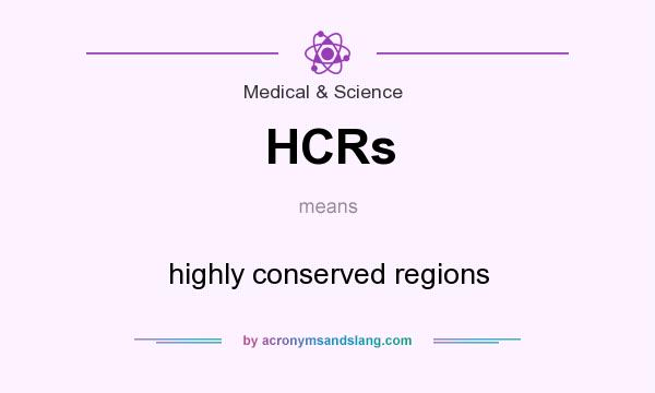 What does HCRs mean? It stands for highly conserved regions