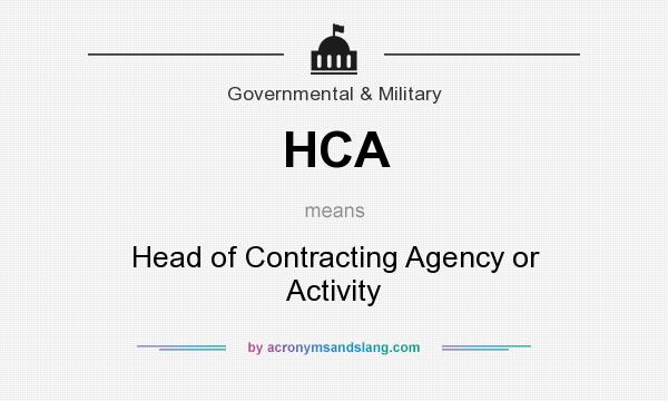 What does HCA mean? It stands for Head of Contracting Agency or Activity
