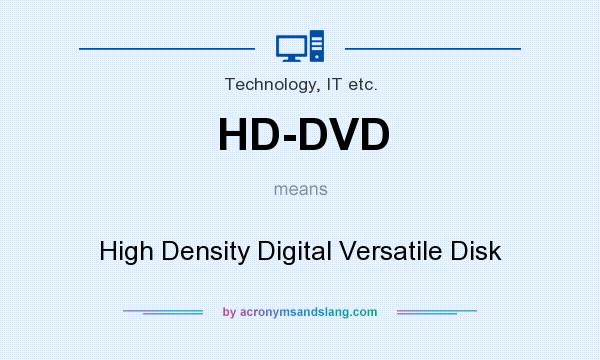What does HD-DVD mean? It stands for High Density Digital Versatile Disk