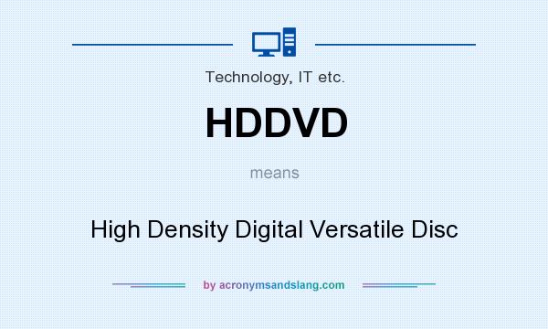 What does HDDVD mean? It stands for High Density Digital Versatile Disc