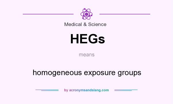 What does HEGs mean? It stands for homogeneous exposure groups