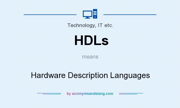 What does HDLs mean? It stands for Hardware Description Languages