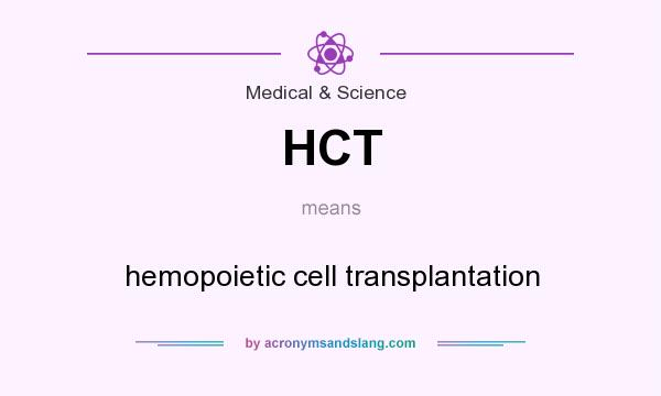What does HCT mean? It stands for hemopoietic cell transplantation