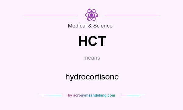 What does HCT mean? It stands for hydrocortisone