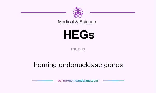 What does HEGs mean? It stands for homing endonuclease genes