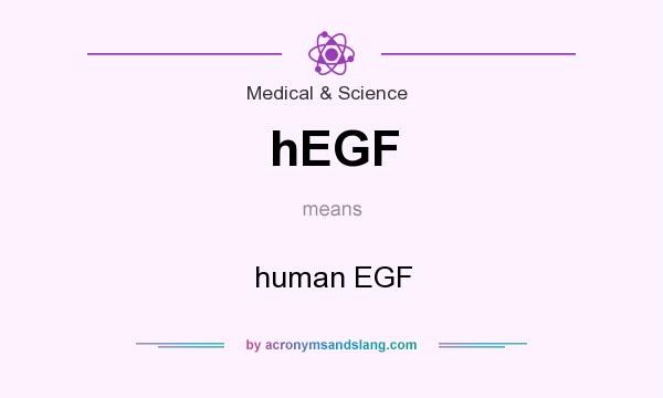 What does hEGF mean? It stands for human EGF