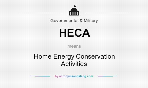What does HECA mean? It stands for Home Energy Conservation Activities