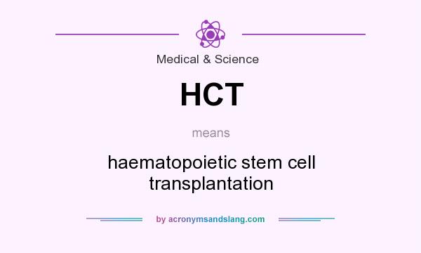 What does HCT mean? It stands for haematopoietic stem cell transplantation