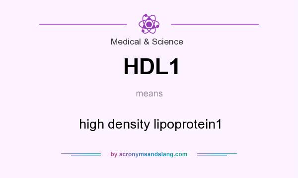 What does HDL1 mean? It stands for high density lipoprotein1