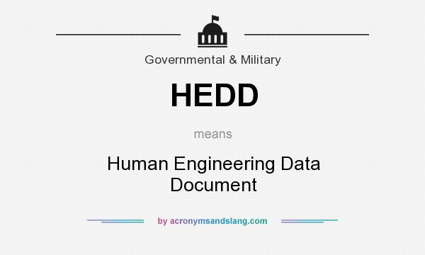 What does HEDD mean? It stands for Human Engineering Data Document