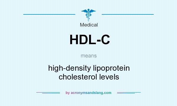 What does HDL-C mean? It stands for high-density lipoprotein cholesterol levels