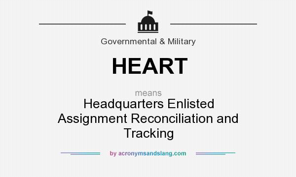 What does HEART mean? It stands for Headquarters Enlisted Assignment Reconciliation and Tracking