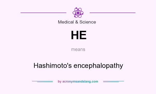 What does HE mean? It stands for Hashimoto`s encephalopathy