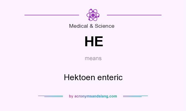 What does HE mean? It stands for Hektoen enteric