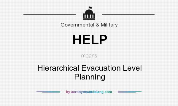 What does HELP mean? It stands for Hierarchical Evacuation Level Planning