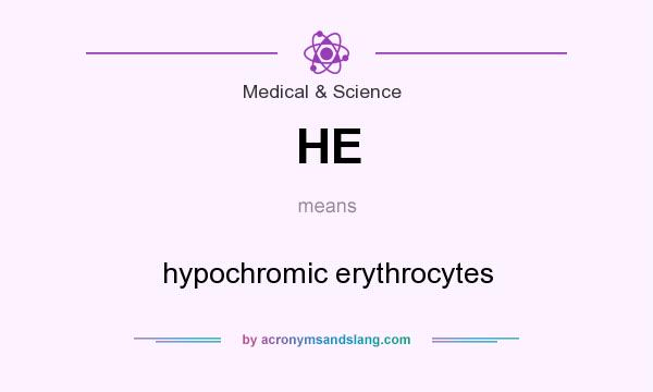 What does HE mean? It stands for hypochromic erythrocytes