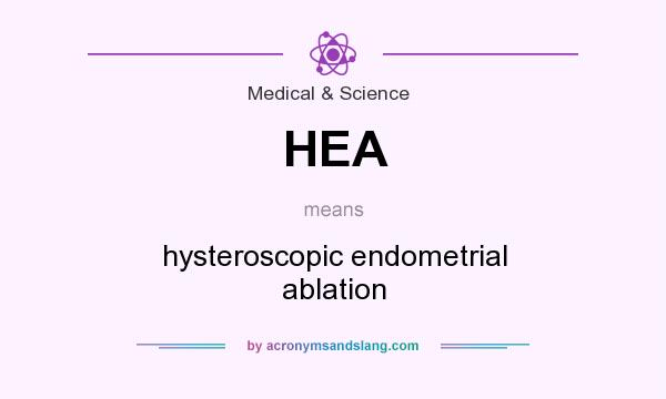 What does HEA mean? It stands for hysteroscopic endometrial ablation