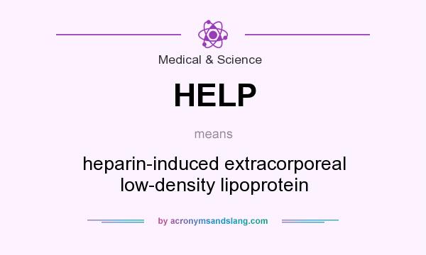 What does HELP mean? It stands for heparin-induced extracorporeal low-density lipoprotein