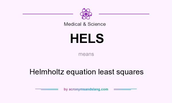 What does HELS mean? It stands for Helmholtz equation least squares