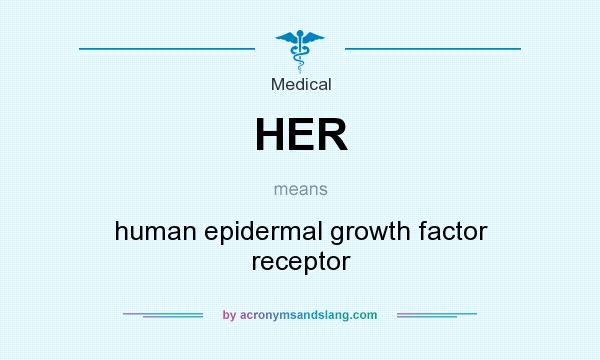 What does HER mean? It stands for human epidermal growth factor receptor