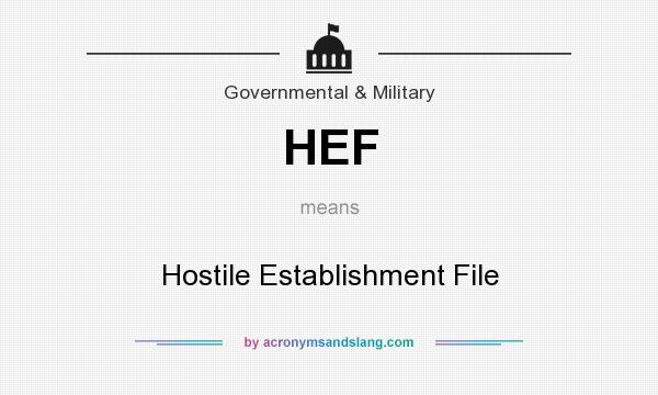 What does HEF mean? It stands for Hostile Establishment File