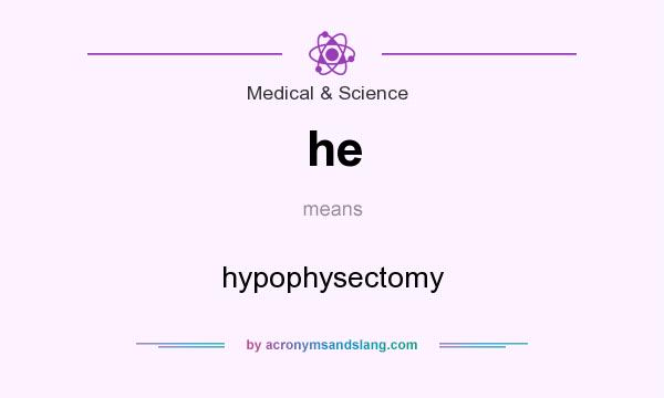 What does he mean? It stands for hypophysectomy