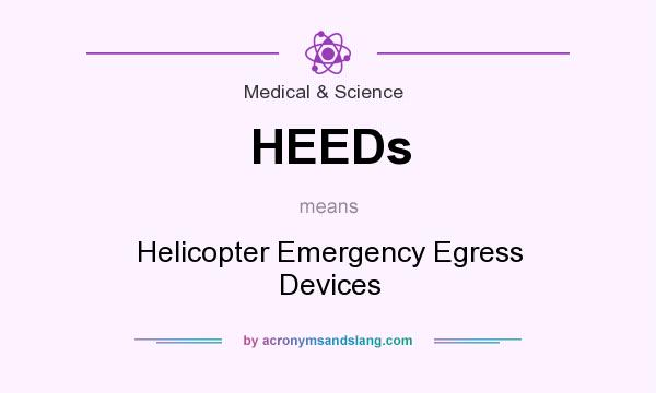 What does HEEDs mean? It stands for Helicopter Emergency Egress Devices