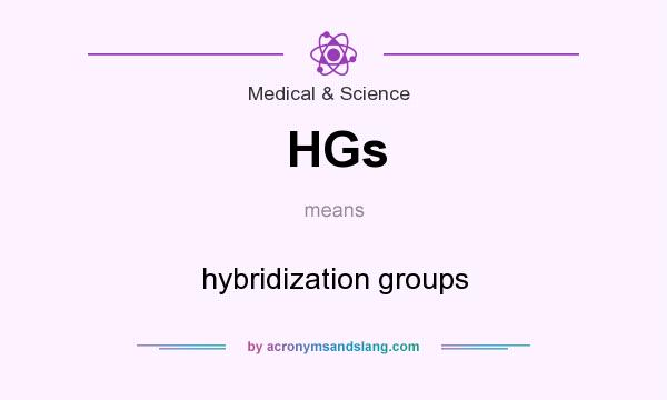 What does HGs mean? It stands for hybridization groups