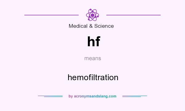 What does hf mean? It stands for hemofiltration