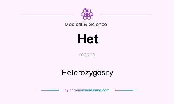 What does Het mean? It stands for Heterozygosity