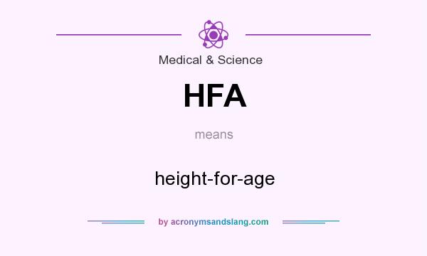 What does HFA mean? It stands for height-for-age