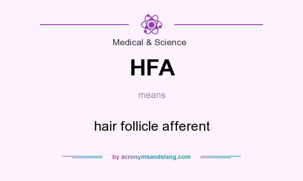 What does HFA mean? It stands for hair follicle afferent
