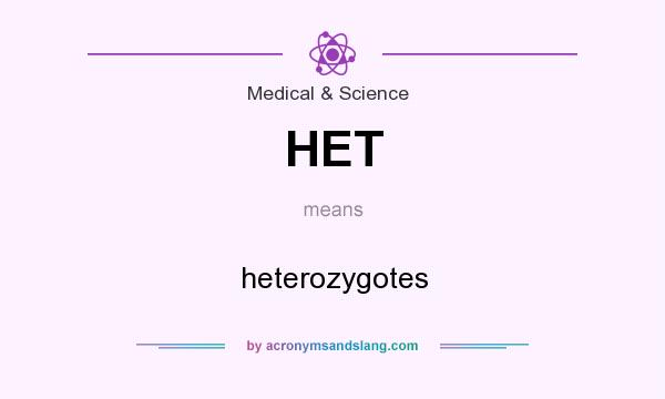 What does HET mean? It stands for heterozygotes