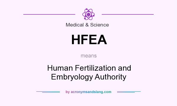 What does HFEA mean? It stands for Human Fertilization and Embryology Authority