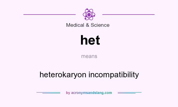 What does het mean? It stands for heterokaryon incompatibility