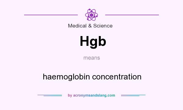 What does Hgb mean? It stands for haemoglobin concentration