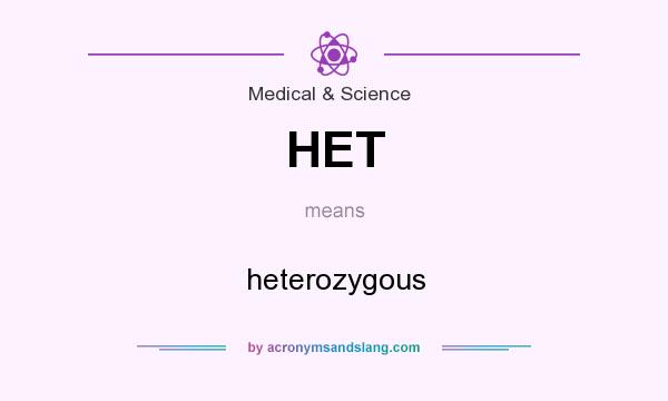 What does HET mean? It stands for heterozygous