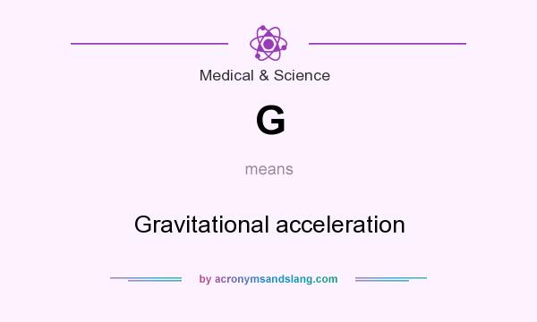 What does G mean? It stands for Gravitational acceleration