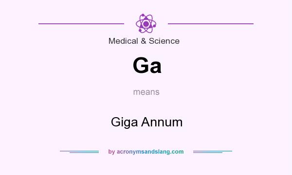 What does Ga mean? It stands for Giga Annum