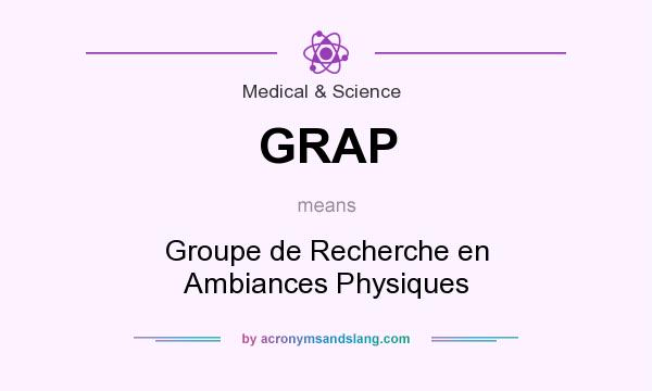 What does GRAP mean? It stands for Groupe de Recherche en Ambiances Physiques