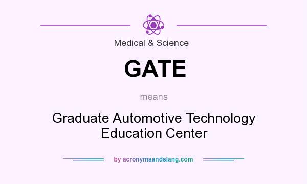 What does GATE mean? It stands for Graduate Automotive Technology Education Center