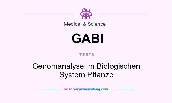 What does GABI mean? It stands for Genomanalyse Im Biologischen System Pflanze