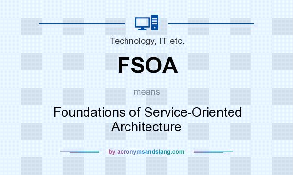 What does FSOA mean? It stands for Foundations of Service-Oriented Architecture